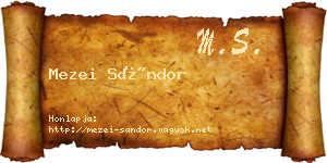 Mezei Sándor névjegykártya