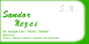 sandor mezei business card